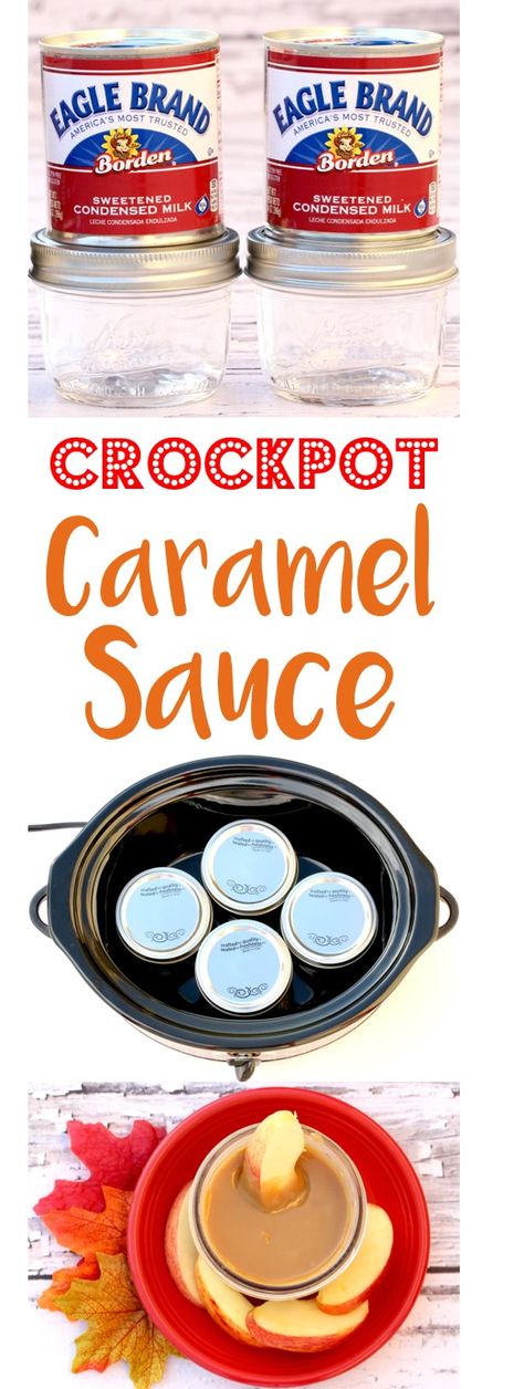 Crockpot Caramel Sauce! Easy Recipes are my favorite, and this 1 Ingredient Condensed Milk ooey gooey caramel sauce is as easy as it gets!  Perfect for dipping apples and adding to desserts! Crockpot Caramel Sauce, Crockpot Caramel, Dip For Apples, Caramel From Condensed Milk, Filet Mignon Chorizo, Party Meals, Crockpot Desserts, Autumn Desserts, Caramel Sauce Recipe