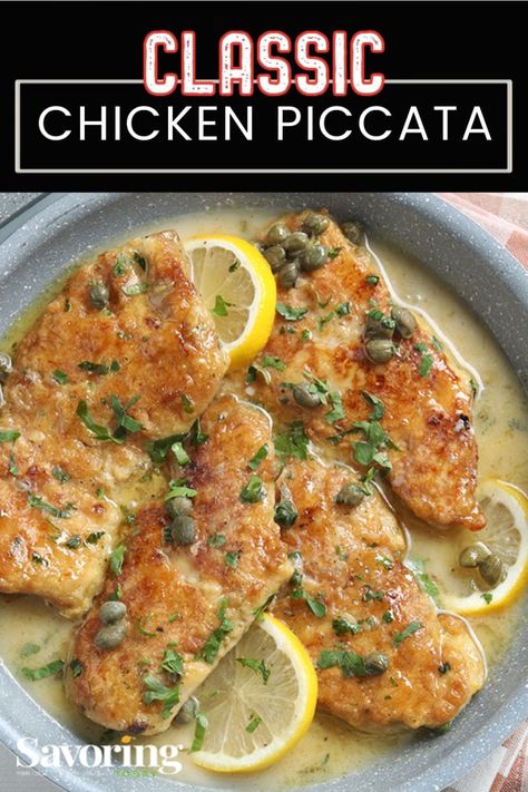 chicken piccata with lemon slices and capers The Best Chicken Piccata Food Network, Southern Living Chicken Piccata, Tasty Chicken Piccata With Lemon Sauce, Chicken Pacata Recipes, Chicken Sorrento Recipes, Pioneer Woman Chicken Piccata, Ina Garden Chicken Piccata, Chicken Picata Milanaise, Chicken Piccata With Pasta