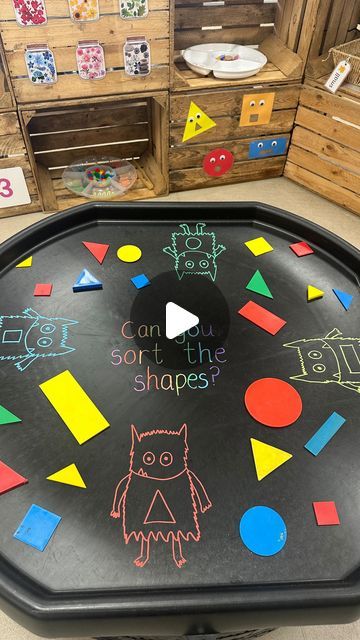 Miss LVT on Instagram: "Shape sorting Colour Monster style 🌈  #EYFS #EYFSTeacher #Reception #ReceptionTeacher #ShapeSpaceAndMeasure #ReceptionMaths #TuffyTuesdays #TuffTrayIdeas #AllAboutEarlyYears #MagicOfProvision #EarlyYearsPlayShare" Monster Tuff Tray Ideas, Reception Continuous Provision, Colour Monster Tuff Tray, Mark Making Area Eyfs, Colour Monster Activities Eyfs, Gruffalo Activities Eyfs, The Colour Monster Activities, Eyfs Tuff Tray Ideas, Colour Monster Activities