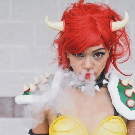 Bowser (female cosplay)- Super Smash Bros    ~ Maweezy Cosplay Bowser Cosplay, Armor Gauntlet, Wings Inspiration, Viking Pagan, Princess Warrior, King Koopa, Mermaid Fin, Diy Pants, Hallowen Ideas