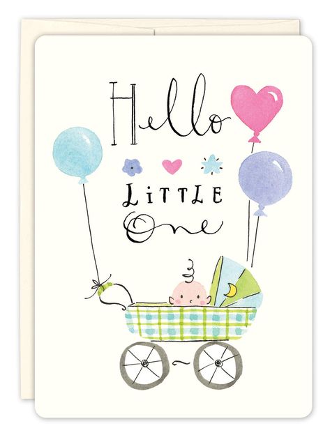 Biely & Shoaf - Baby Carriage Card - Two Little Birds Boutique Newborn Congratulations, Baby Shower Greeting Cards, Bebe Shower, Welcome Baby Cards, Baby Congratulations Card, Baby Cards Handmade, Happy Birthday Art, Shower Cards