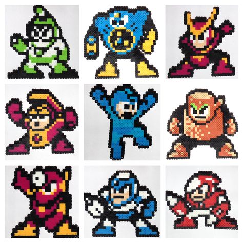 Perler bead sprites: Mega Man II Mega Man Perler Beads, Hama Art, Mega Man Art, Fusion Beads, 8 Bit Art, Pearl Beads Pattern, Perler Art, Bead Sprite, Diy Perler Beads