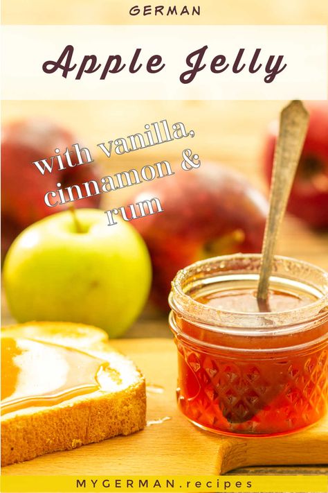 My famous Apple Jelly - Best Fall Recipe ⋆ My German Recipes Wine Jelly Recipe, Canning Apples, Season Recipes, Wine Jelly, Apple Wine, Apples Cinnamon, Fall Fun Food, Apple Jelly, Jelly Recipe