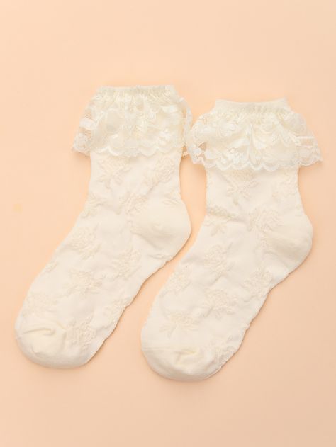 Socks Coquette, Coquette Socks, Lace Trim Socks, Princess Closet, Women Crew Socks, Girl Closet, Outfit Formulas, Lace Socks, Women Socks