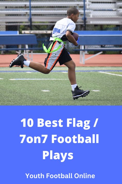 Flag Football Plays 7 On 7, Flag Football Practice Plans, 7 On 7 Flag Football Plays, 7on7 Football, Flag Football Drills, Flag Football Plays, Youth Flag Football, Powder Puff Football, Football Formations