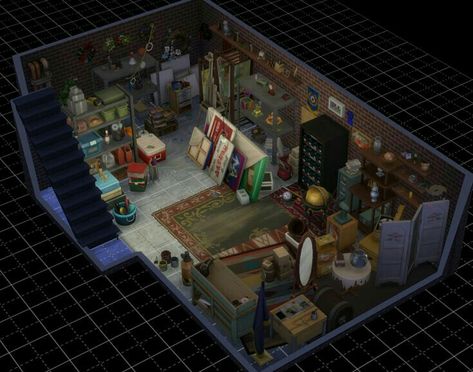 Sims 4 Basement, Storage Room Ideas, Sims 4 Houses Layout, Sims 4 House, The Sims 4 Lots, Die Sims 4, Sims 4 Bedroom, Sims 4 House Plans, Sims 4 House Building