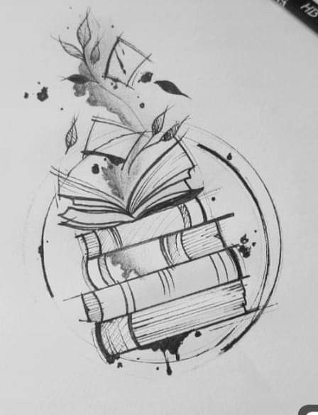 Bookish Tattoos, Kunst Tattoos, Arte Doodle, Illustration Tattoo, Men Tattoos, Art Sketches Doodles, Tattoo Design Book, Book Tattoo, Desenho Tattoo