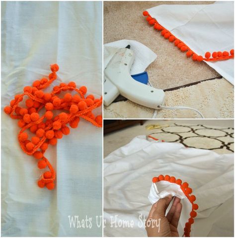 Pom Pom Curtains, Curtain Tutorial, Fringe Curtains, Make Curtains, Curtains Ideas, Pocket Curtains, No Sew Curtains, How To Make A Pom Pom, Diy Pom Pom