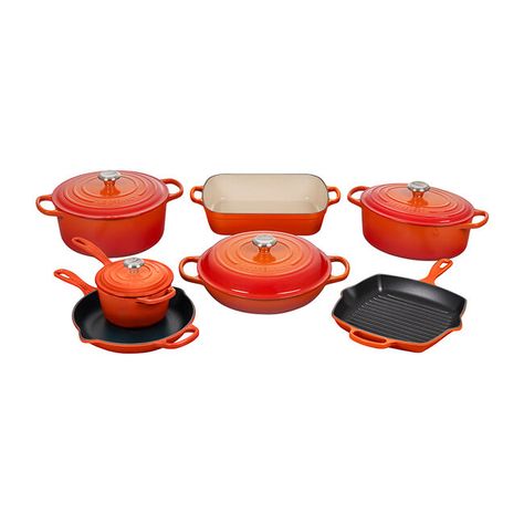 11-Piece Ultimate Cast Iron Set | Le Creuset® Official Site Greek Lemon Chicken Soup, Cast Iron Set, Cast Iron Cookware Set, Lemon Chicken Soup, Induction Oven, Le Creuset Cast Iron, Enameled Cast Iron Cookware, Greek Lemon Chicken, Tomato Tart