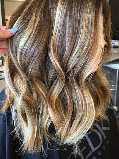 Medium Brown Hair with Blonde Highlights Creamy Blonde Balayage, Hairstyles With Blonde Highlights, Brown Hair With Blonde, Highlights For Dark Brown Hair, Hair With Blonde Highlights, Brown With Blonde Highlights, Medium Brown Hair, Creamy Blonde, Short Brown Hair