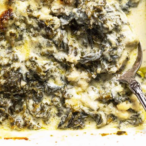 Kale Gratin - A Great Side Dish to Get in Your Greens - An Edible Mosaic™ Kale Gratin, Creamy Kale, Keto Side Dish, Keto Veggies, Keto Side, Cranberry Chutney, Gratin Dish, Recipe Cover, Kale Recipes