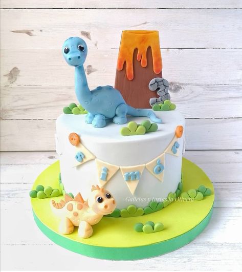 Dino Cakes, Dinasour Birthday, Airplane Birthday Cakes, Dino Birthday Cake, Double Birthday Parties, Baby Shower Cake Designs, Dinosaur Birthday Theme, Boys 1st Birthday Cake, Dino Cake