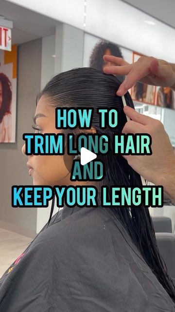 Gilad | Hair Video Education on Instagram: "Scared of getting a haircut? 😨 ✂️Try this out to keep your ends healthy without losing length. 

Many people don’t want to get more than a couple inches cut off their hair, especially when growing it out.  This technique is a great way to keep the hair healthy while respecting your client’s desire to maintain the length. 

Product Used @kenraprofessional Volume Mousse Extra 

#haircut #butterflycut #layeredhaircut #longhair #haircuttutorial #hairtutorial #beautytips #haircutting #haireducation #nychairstylist #btconeshot2024_cutvideo #hairstyletutorial #hoto #layers #haircutvideo #stepbystep" Haircut Without Losing Length, Less Volume Haircut, How To Long Layers Haircut, Long Hair U Shape Cut, Volume Long Haircut, How To Trim Long Hair, Long Haircut Without Layers, Long Haircut Volume, Medium To Long Length Hair With Layers