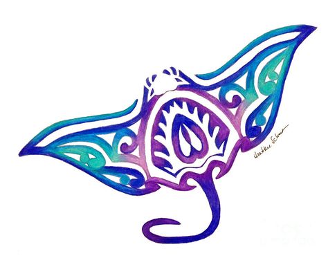 Stingray Clipart, Stingray Drawing, Moana Tattoos, Tattoo Clipart, Samoan Designs, Stingray Tattoo, Deco Surf, Grandma Tattoos, Polynesian Tattoos Women