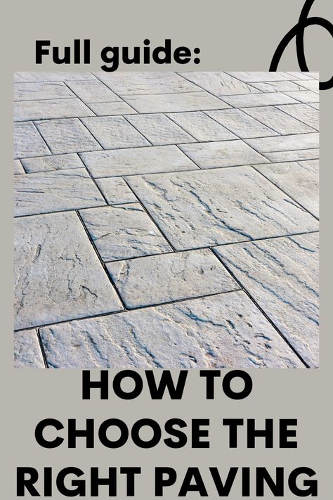 Large Paving Slabs Concrete Pavers, Indoor Patio Floor Ideas, Paver Ideas For Front Yard, Different Patio Floor Materials, Types Of Patio Flooring, Small Courtyard Paving Ideas, Concrete Paving Ideas, Driveway Slabs Ideas, Patio Paving Stones