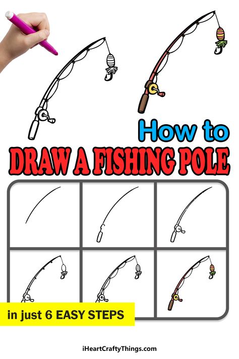 Fishing Lures Art Drawings, Fishing Doodles Simple, Fishing Pole Drawing, Fishing Doodles, Fishing Drawing Ideas, Draw Objects, Fishing Lures Art, Draw Doodles, Parking Spot Painting