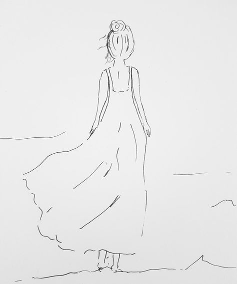 Don't look back walk art female be free alone sad happy Back Of Person Drawing, Simple Woman Drawing, Girl From Behind Drawing, Girl Walking Drawing, Silouette Drawings Person, Walking Animation, Back Drawing, Girl Drawing Easy, Walking Women