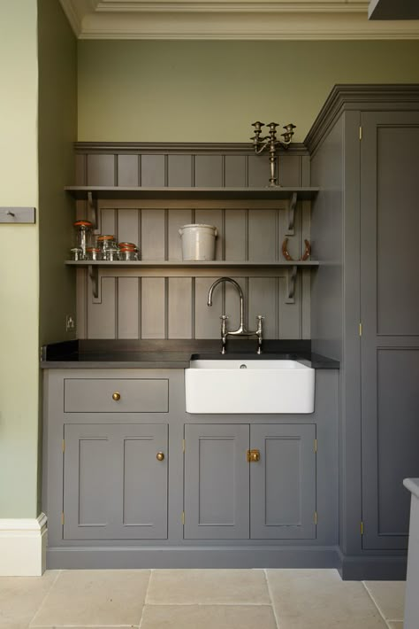 Introducing the South Downs Boot Room by deVOL Boot Room Sink, Devol Utility Room, Grey Mudroom, Mudroom Cabinetry, Boot Room Ideas, Utility Room Sinks, Utility Boot Room, Classic English Kitchen, Boot Room Utility