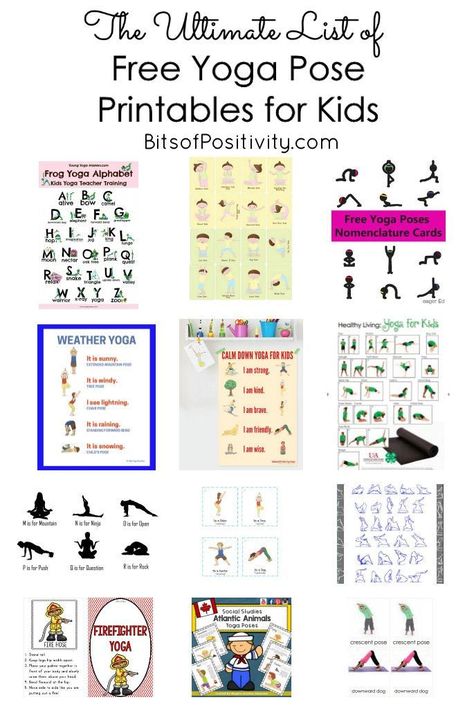 Movement activities, both large- and fine motor, are naturally part of Montessori education. Kids Yoga Poses Printable, Abc Yoga, Kids Mindfulness, Yoga Nature, Kids Yoga Poses, Yoga Video, Printables For Kids, Easy Yoga Poses, Printables Free Kids