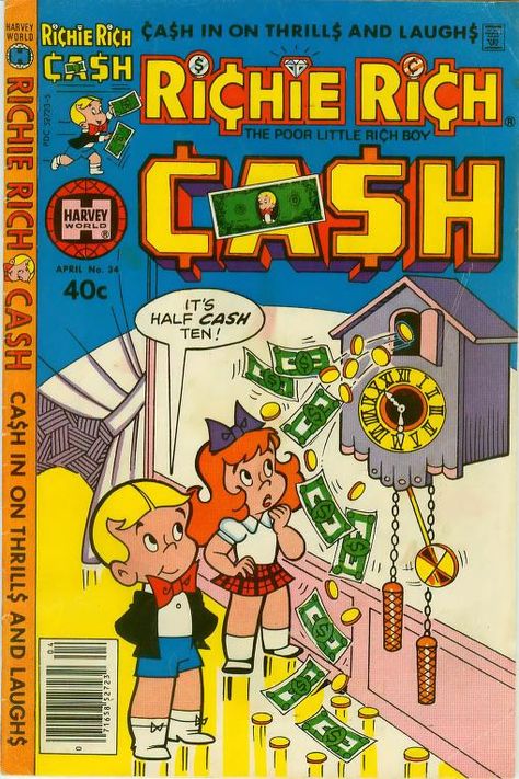 Comic Book - Richie Rich - Cash #034 : Free Download, Borrow, and Streaming : Internet Archive Richie Rich Comics, Old Comic Books, Richie Rich, Rich Boy, Bedroom Wall Collage, Comic Cover, Old Comics, Comics Story, Classic Comics