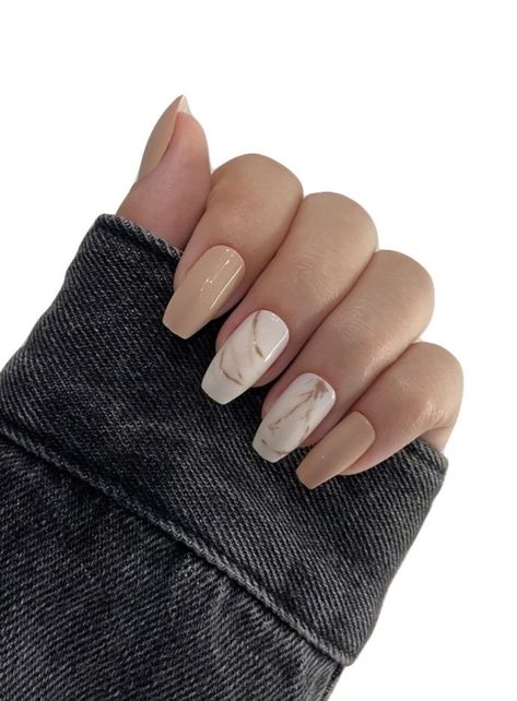 Turtle Nails, Tan Nails, Marble Light, Brown Acrylic Nails, Right Or Wrong, Simple Gel Nails, Coffin Shape, Fall Acrylic Nails, Acrylic Nails Coffin Short