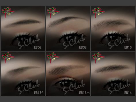 S-Club's Sims3set sclub-ts3-eyebrow x6 set1 Sims 3 Eyebrows, Sims 3 Cc Makeup, Sims 3 Makeup, Round Eyebrows, Sims 3 Cc Finds, Sims 3 Mods, Makeup Cc, Sims 4 Cc Makeup, Hair Setting