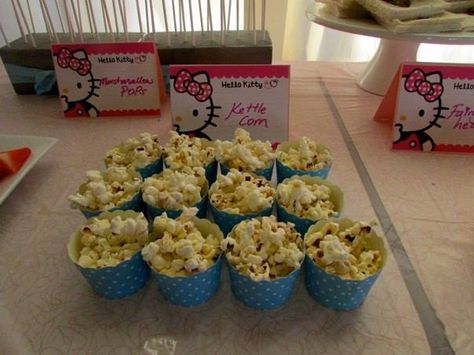 Hello Kitty 5th Birthday Party Hello Kitty Picnic Party, Hello Kitty 6th Birthday, Hello Kitty Popcorn, Hello Kitty 5th Birthday, Red Hello Kitty Party Decorations, Hello Kitty Birthday Decorations, Hello Kitty Party Supplies, Hello Kitty Birthday Theme, Diy Popcorn