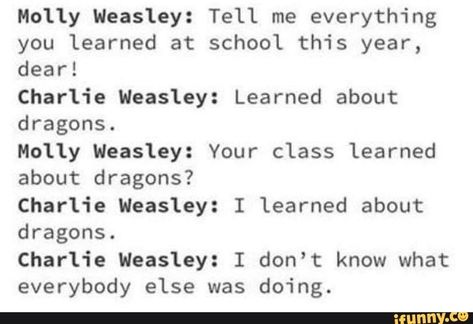 Charlie Weasley, Tell Me Everything, Harry Potter Memes Hilarious, Harry Potter Comics, Harry Potter Tumblr, Harry Potter Headcannons, Hogwarts Mystery, Harry Potter Jokes, Harry Potter Marauders