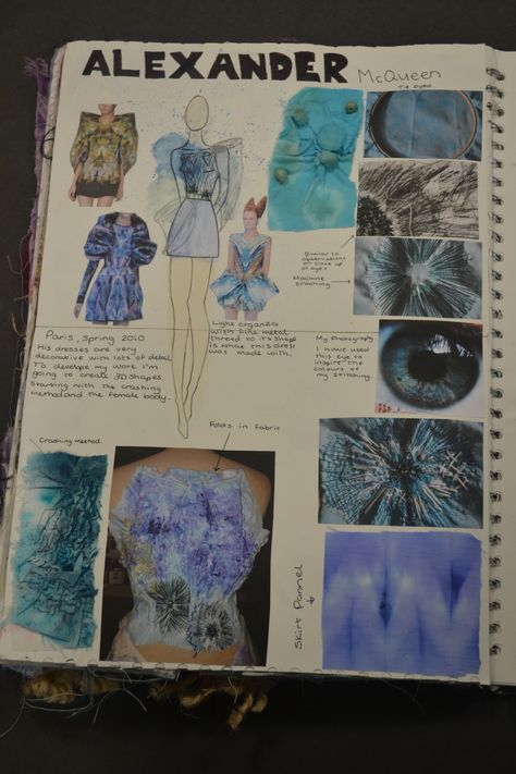 Fashion Gcse Art, Fashion Sketchbook Pages, Fashion Research Board, Artist Research Page, Sketchbook Ideas Inspiration, Gcse Textiles, Fashion Sketchbook Inspiration, Fashion Portfolio Layout, Textiles Sketchbook