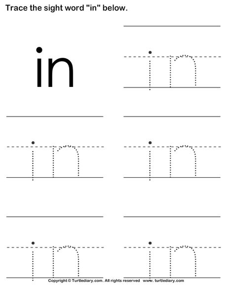 Download and print Turtle Diary's Sight Word In Tracing Sheet worksheet.Great for practicing all letters and learning words! In Sight Word Worksheet, Two Letter Words For Kids Worksheet, Work Sheet For Kindergarten, Two Letter Words Worksheet, Sight Word Tracing, 2 Letter Words, Two Letter Words, Words Worksheet, Preschool Sight Words