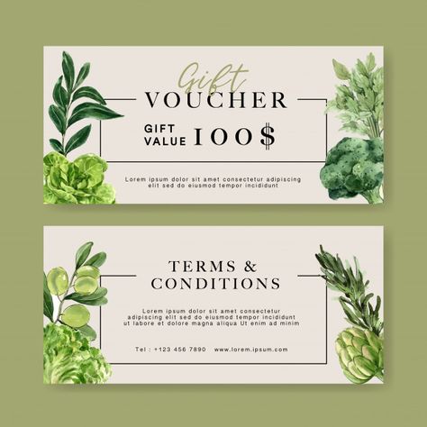 Voucher Card Design, Gift Card Design Ideas, Gift Voucher Design Ideas, Voucher Sample, Healthy Illustration, Spa Vouchers, Gift Voucher Design, Paint Collection, Voucher Design