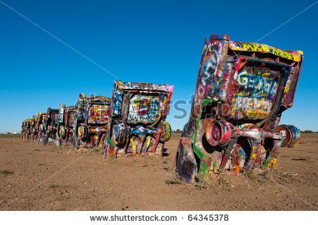 famous installation art | AMARILLO, TEXAS - OCTOBER 27: Famous art installation of the old ... Texas Landmarks, San Antonio Missions, Cadillac Ranch, Great American Road Trip, Texas Places, Texas Roadtrip, Amarillo Texas, Travel Trends, American Road Trip