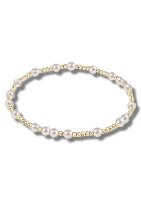 Hope Unwritten 3mm Bracelet - Pearl | E-Newton | RESTOCK E Newton Pearl Bracelet, Enewton Bracelets Stacks, E Newton Bracelets, Enewton Bracelet, Gift Wishlist, Preppy Jewelry, Xmas List, Wrist Jewelry, Bracelet Pearl