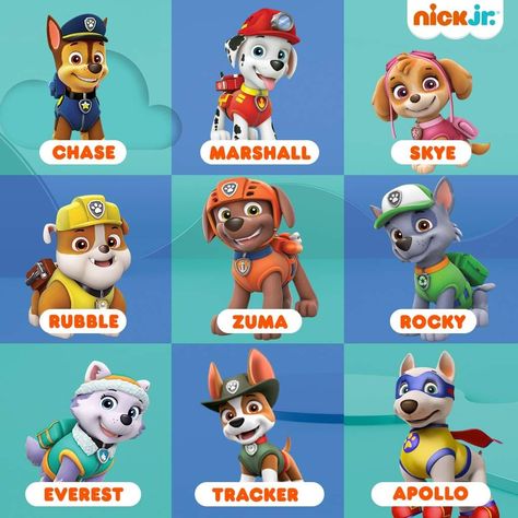 Paw Patrol Names, Imprimibles Paw Patrol, Paw Patrol Cartoon, Circus Characters, Paw Patrol Characters, Paw Patrol Pups, Character Types, Film Disney, Horror Music