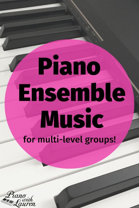 The ensemble music by Piano with Lauren is arranged so that students of various levels can all play together. Each part in the ensemble music shows a simple arrangement and then shows more advanced arrangements. Students love trying more advanced parts! This is guaranteed fun for your piano group classes! #pianogroupclass #musicclass #pianoensemble #pianosheetmusic #pianowithlauren Piano Teaching Games, Piano Pedagogy, Teaching Piano, Piano Teaching Resources, Music Teaching Resources, Vocal Lessons, Homemade Instruments, Music Camp, Camp Activities