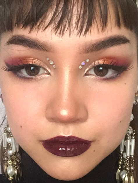 Funky Eye Makeup, Eclectic Makeup, Casual Makeup Looks, Rock Concert Makeup, Anniversary Makeup, Maquillage On Fleek, Ethereal Makeup, Red Makeup, Dope Makeup