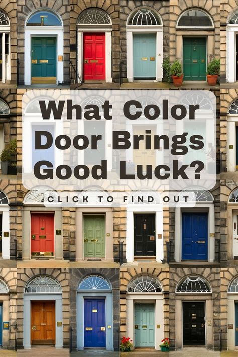 Feng Shui Recommended Front Door Colors For Good Luck - Shop The Style Door Color Meanings, Good Luck Colors, How To Pick A Front Door Color, Feng Shui Door Colors Entrance, Front Door Color Meaning, Tan House Front Door Color, New Front Door Ideas, Front Door Styles Entrance, Feng Shui Front Door Colors