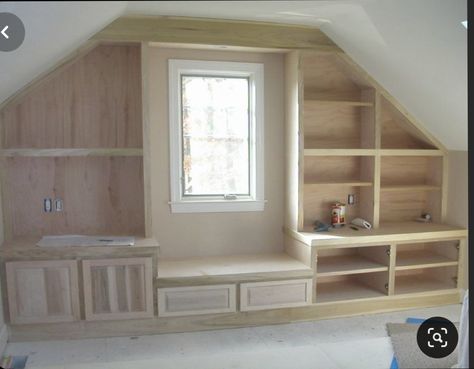 Bonus Room Design, Built In Bookshelves, Room Above Garage, Attic Bedroom Designs, Attic Design, Attic Bedrooms, Attic Renovation, Attic Spaces, Attic Remodel