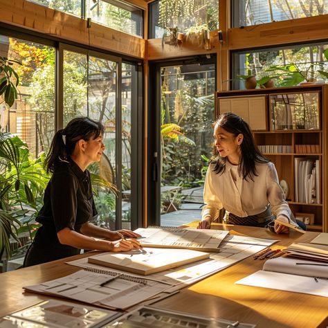 Colleagues Discussing Work: Two professional colleagues engage in a productive discussion over documents in a well-lit office space. #office #discussion #colleagues #work #meeting #women #professionals #documents #aiart #aiphoto #stockcake https://ayr.app/l/ojWP Mentorship Aesthetic, Happy Workplace, Office Colleagues, Environmental Portrait, Meeting Women, Workplace Communication, Environmental Portraits, Mexican Fashion, Work Images