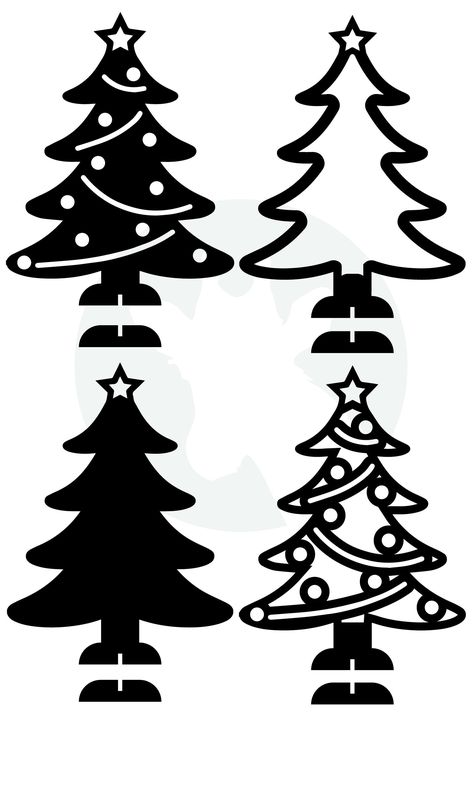 Cnc Christmas Tree, Christmas Cnc Projects, Cnc Christmas Projects, Laser Cut Christmas Tree, Christmas Tree Vector, Cnc Plans, Cnc Files, Template Christmas, Laser Cnc