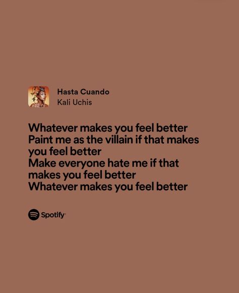 #KaliUchis #kaliuchis #HastaCuando #RMIV #RedMoonInVenus #Album #newalbum #newsong #Spotifylyrics #Spotify #lyrics #ihu #IHU #villain #whatever Kali Uchis Lyrics Quotes, Kali Uchis Lyrics, Spotify Premium, Kali Uchis, Inspirational Songs, Lyrics Aesthetic, Amazing Songs, Senior Quotes, Blush Pink Weddings