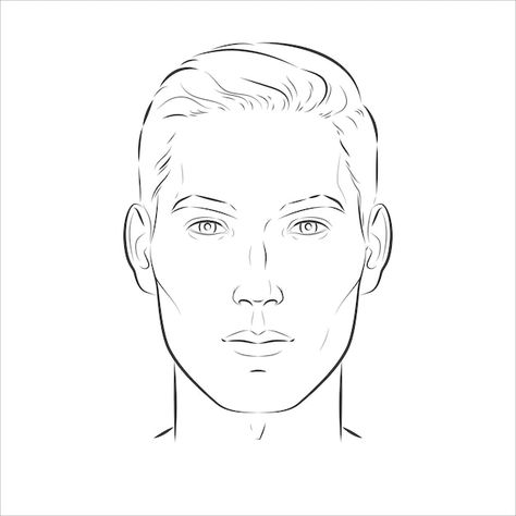 Man Face Outline Drawing, Mens Face Drawing, Men Face Sketch, Male Face Illustration, Drawing Man Face, Man Face Illustration, Male Face Sketch, Man Portrait Drawing, Man Face Drawing