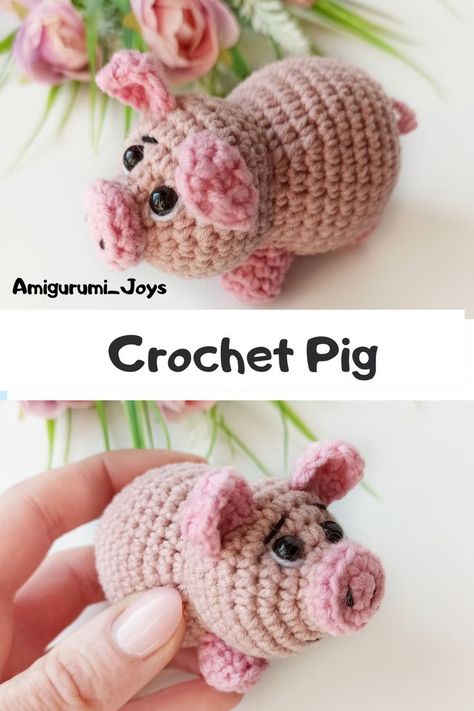 Diy Keychain Wallet, Crochet Key Fob, Crochet Beginners, Diy Crochet Flowers, Pig Pattern, Crochet Ornament Patterns, Crochet Pig, Crochet Keychain Pattern, Spinning Yarn