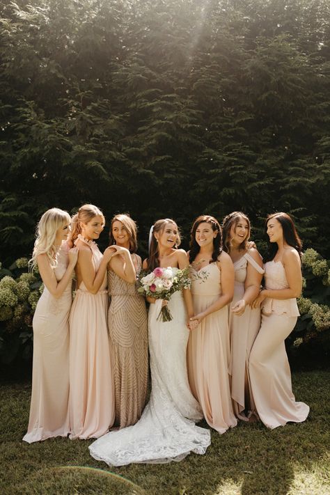 Beige Mix Match Bridesmaid Dresses, Mix And Match Blush Bridesmaid Dresses, Neutral Mix Bridesmaid Dresses, Mix And Match Neutral Bridesmaid Dresses, Nude Theme Wedding, Nude Wedding Theme, Blush Wedding Palette, Nude Bridesmaid Dresses, Mix And Match Bridesmaid Dresses