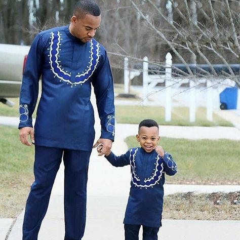 Couples African Outfits, Dashiki Fashion, Nigerian Men Fashion, African Wear Styles For Men, African Attire For Men, African Dresses Men, African Shirts For Men, African Dresses For Kids, Long Sleeve Outfits