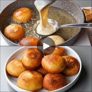 Donut Ball Recipe, Liquid Dough, Donut Bread, Doughnut Recipe Easy, Banana And Egg, Non Veg, Doughnut Recipe, Fried Dough, Baked Goodies