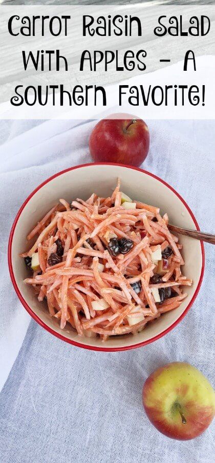 Looking for an easy and delicious salad? Try this Southern favourite...Carrot Raisin Salad with Apples. Made with ingredents you have in your kitchen every day. Apple Carrot Raisin Salad, Carrot Apple Salad Recipes, Apple Raisin Salad, Carrot Salads, Carrot And Raisin Salad, Carrot And Apple Salad, Carrot Apple Salad, Raisin Salad, Carrot Raisin Salad