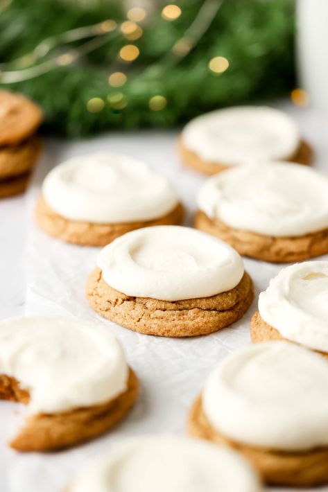 Chewy Gingerbread Cookies | Sturbridge Bakery Sturbridge Bakery, Gingerbread Bundt Cake, Chewy Gingerbread Cookies, Soft Gingerbread Cookies, Cookie Cake Pie, Frozen Cookie Dough, Festive Cookies, Cookie Spread, Cream Cheese Cookies