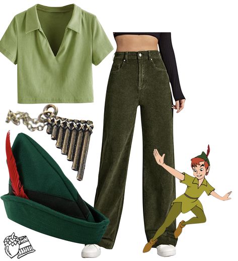 Peter Pan Disneybound, Peter Pan Outfit, Robin Hood Costume, Peter Pan Costume, Robin Hood Disney, Disney Themed Outfits, Cute Disney Outfits, Disney World Outfits, Disney Bound Outfits