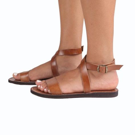 Wrap Sandals, Leather Sandals Women, Blue Sandals, Designer Sandals, Style Classique, Marrakech, Natural Leather, Tan Brown, Women's Shoes Sandals